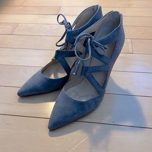 Ivanka Trump, Grey suede lace up heels, Size 7